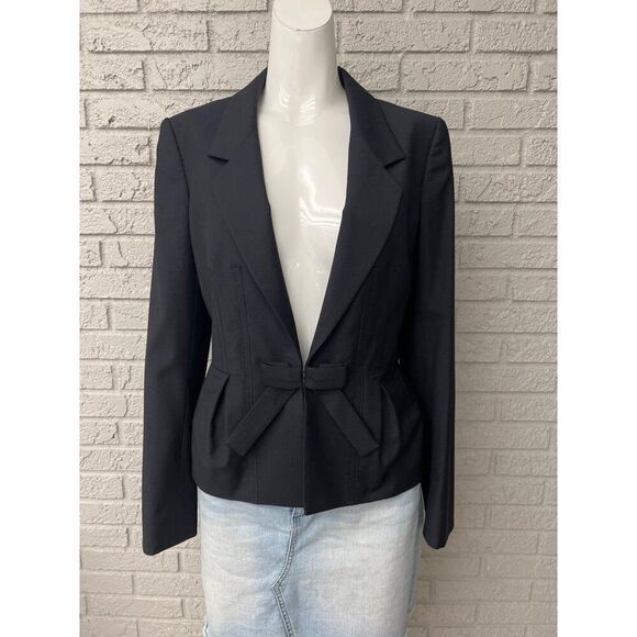 Brooks Brothers Women’s Navy Long Sleeve Cropped Wool Jacket Size 8 - Picture 1 of 10